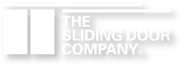 white sliding door logo with shadow
