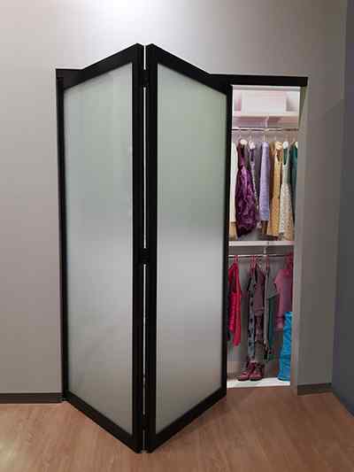 6 bi fold closet glass doors black