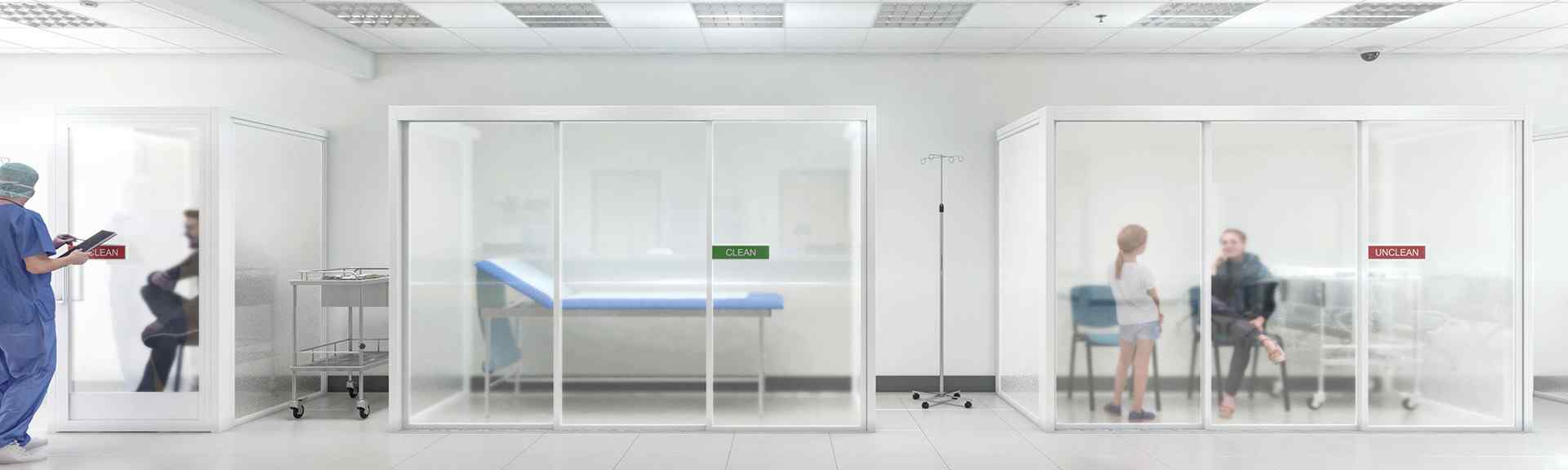 Medical waiting room space dividers