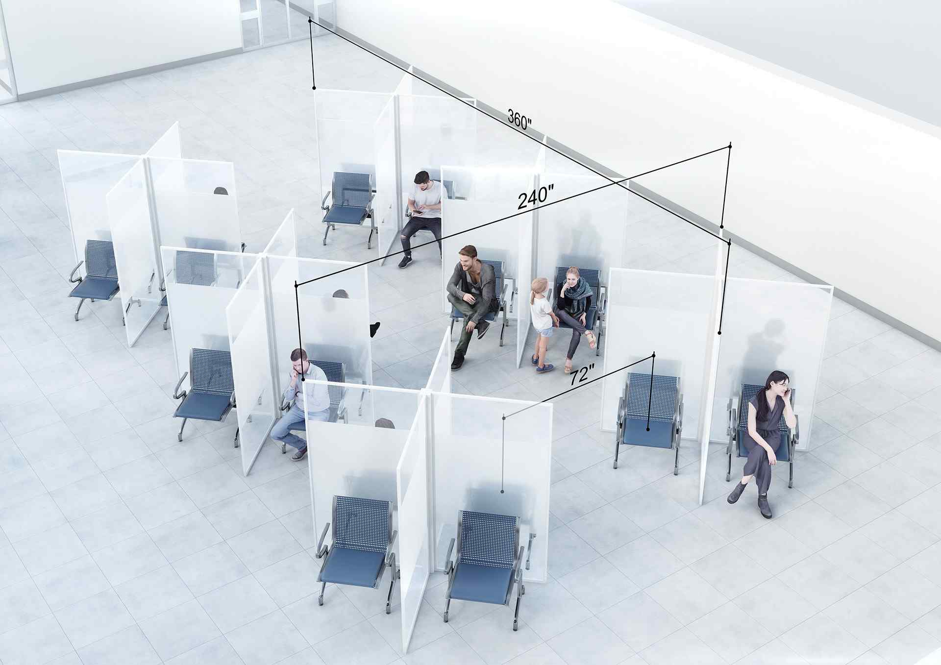 waiting area privacy space dividers