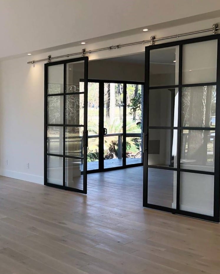 Interior Modern Glass Barn Doors | The Sliding Door Company