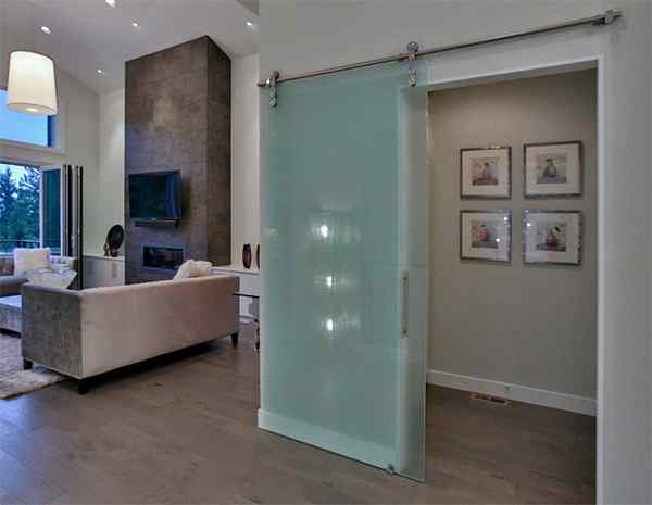 Frameless glass closet frosted