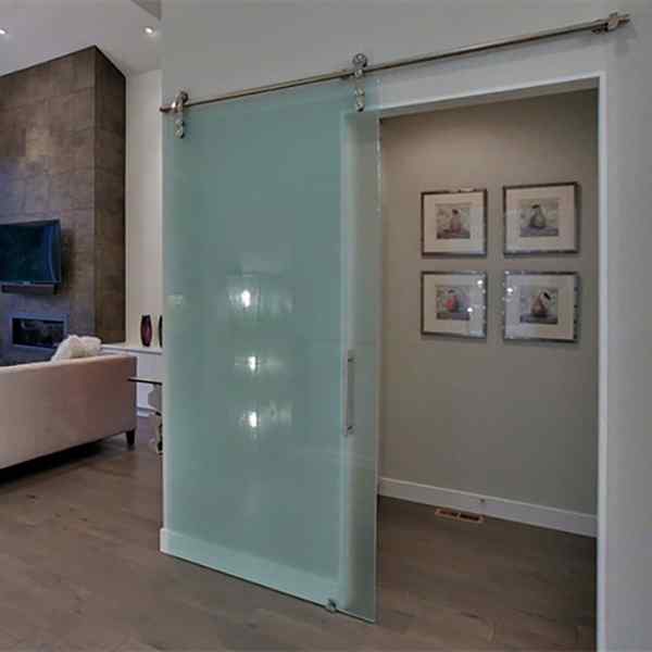 Frameless glass closet frosted