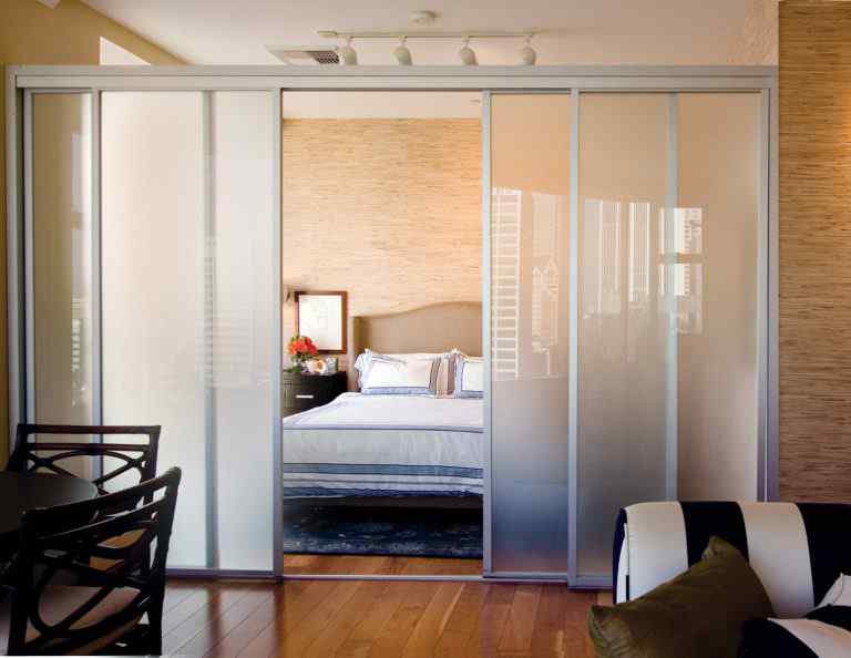 Frosted Glass Interior Sliding Room Divider