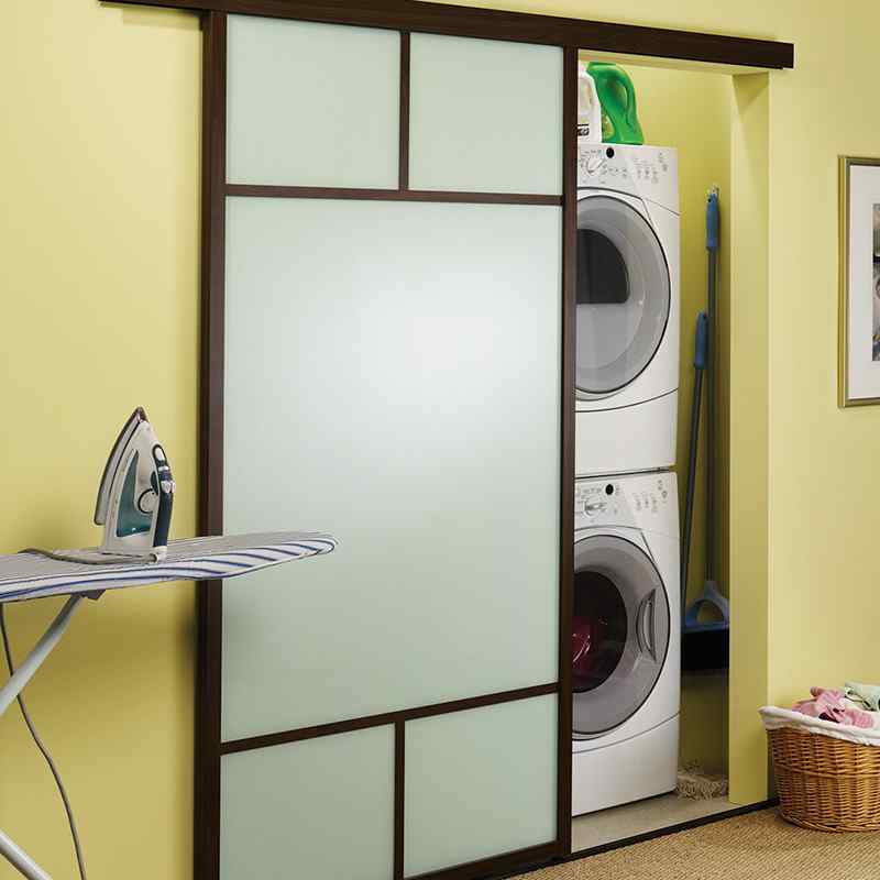 laundry room closet custom sliding glass door