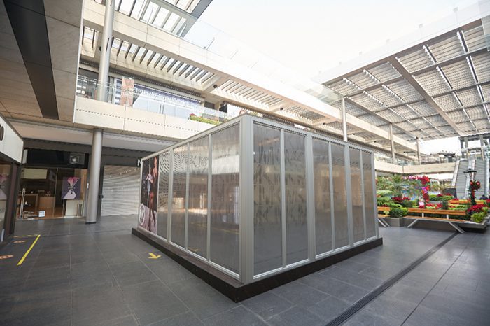 Frosted glass sliding door space partition