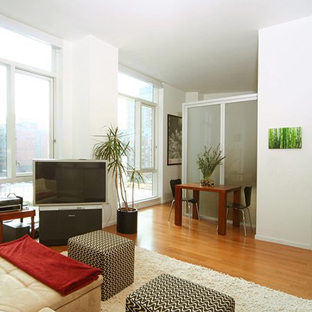 Living room frosted glass room divider