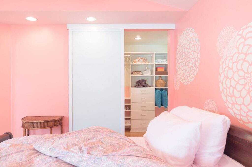 bedroom closet wall slide door