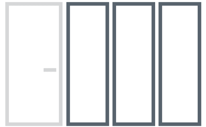 Swing Door with Multiple Side Panels graphic image design
