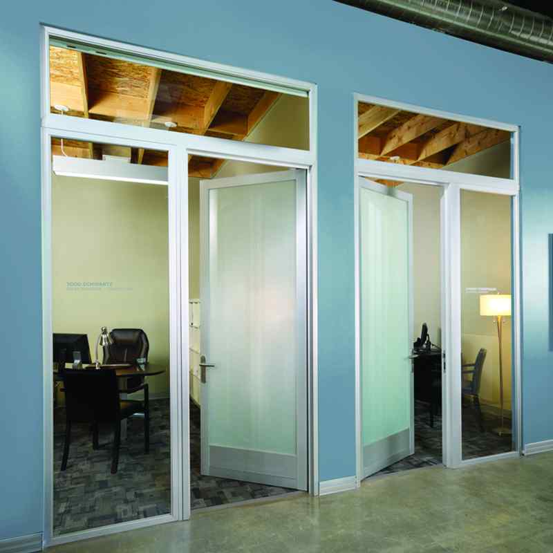 Swing Doors with fixed panels and transoms new kick