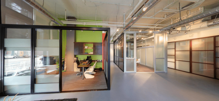 Various types of sliding glass doors, room dividers, and office partitions