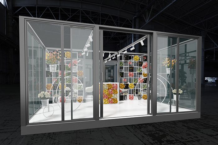 The Sliding Door Company Glass Wall System - Flower Shop 2