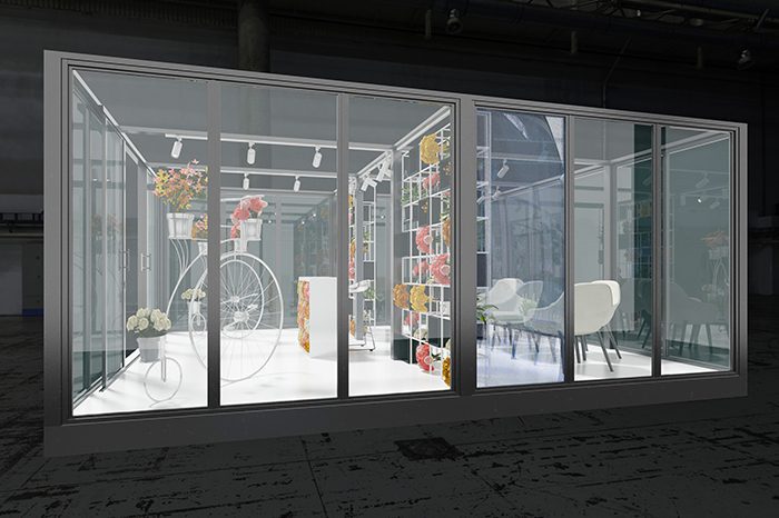The Sliding Door Company Glass Wall System - Flower Shop 3