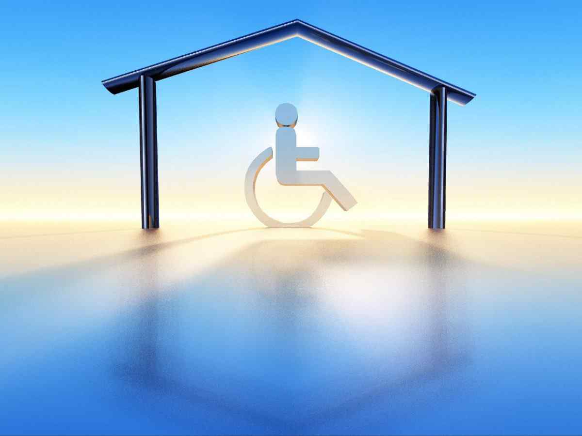 a wheelchair into a house structure