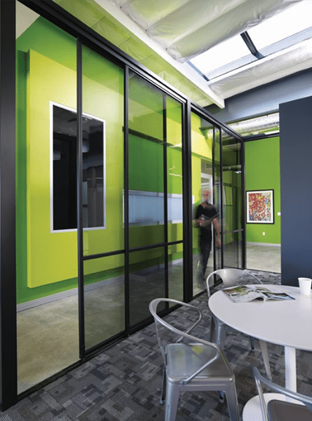 lunch room glass space dividers