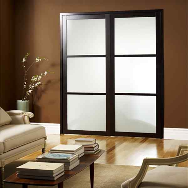 closed double swing doors french residential