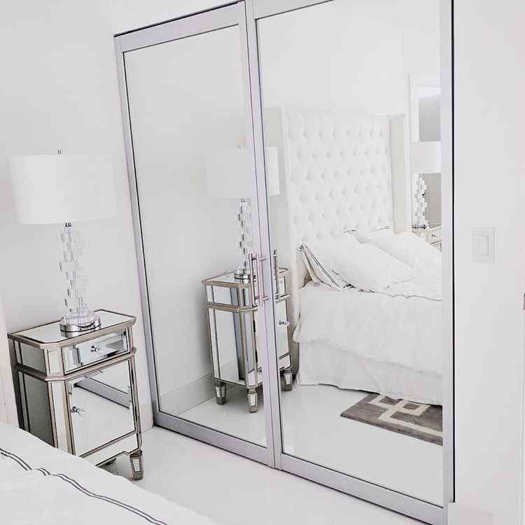 closet doors mirrors designer handles silver frames