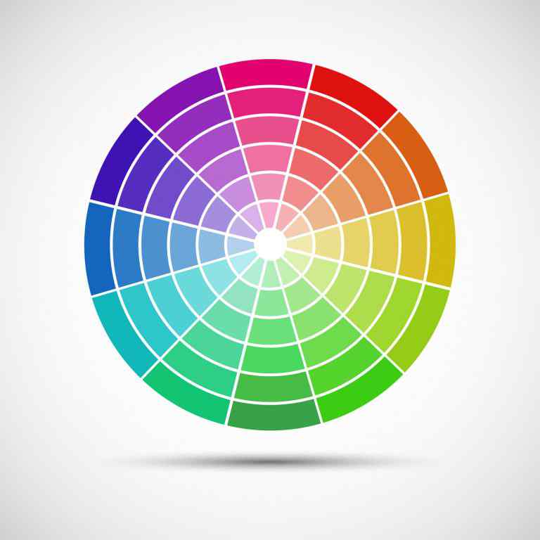 Color round palette on gray background vector illustration