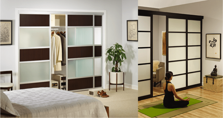 Privacy space sliding door divider