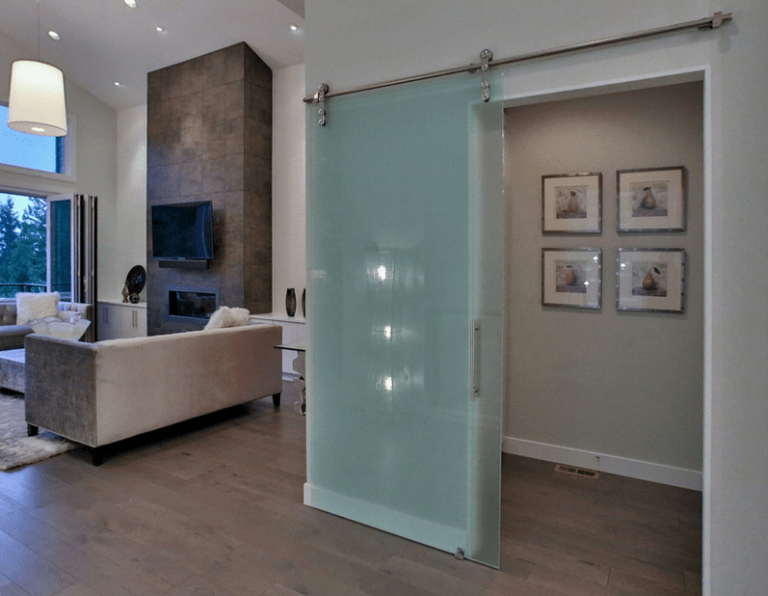 frameless glass barn door