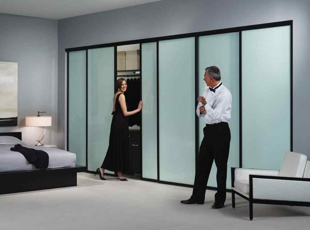 high end opaque frosted glass sliding closet doors