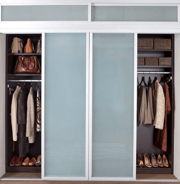 Interior closet glass door