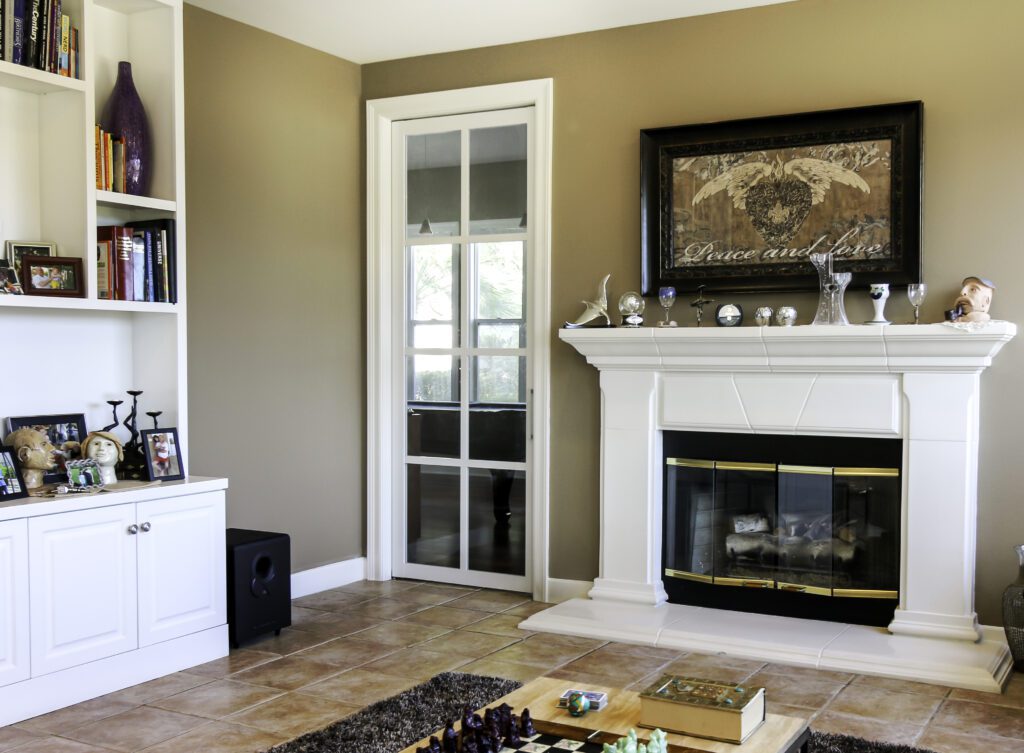 clear glass door in living room