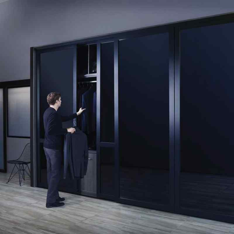 modern high quality black glass closet doors(1)