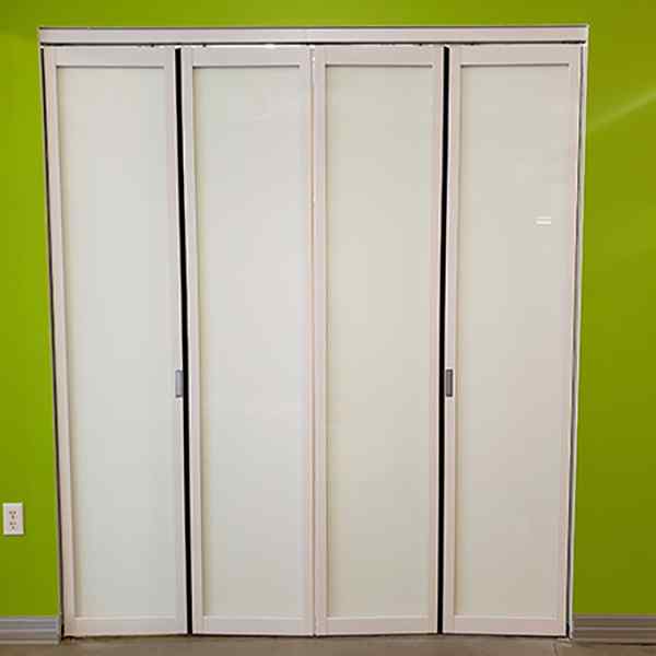 phonebooth bi fold bifold glass doors white frame