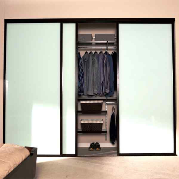 1 Lite Tempered Mirrowed White Sliding Closet Door with Hardware