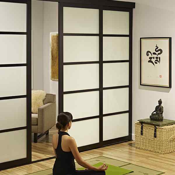 room divider frosted glass private home office meditation room