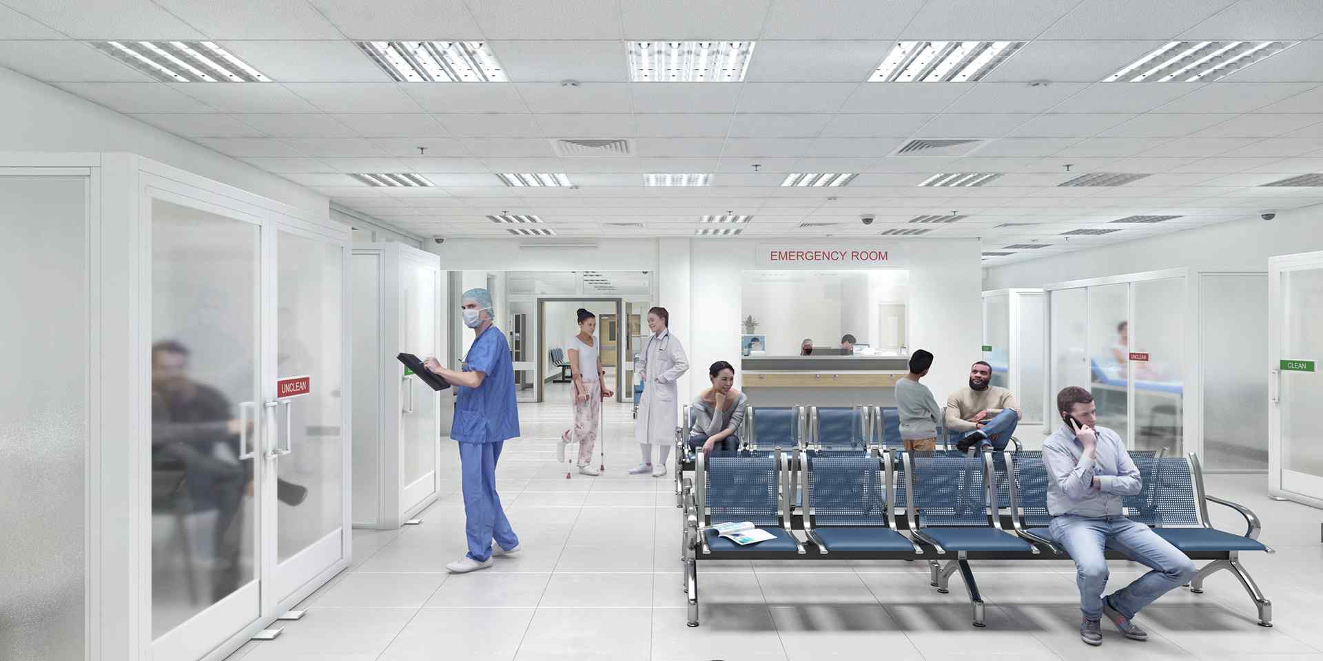 wellness glass walls coronavirus safe waiting room